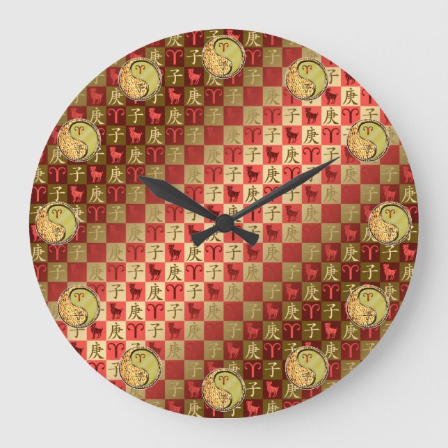 Aries & Metal Rat Large Clock (Front)