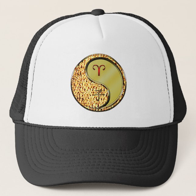 Aries & Metal Rat Trucker Hat (Front)