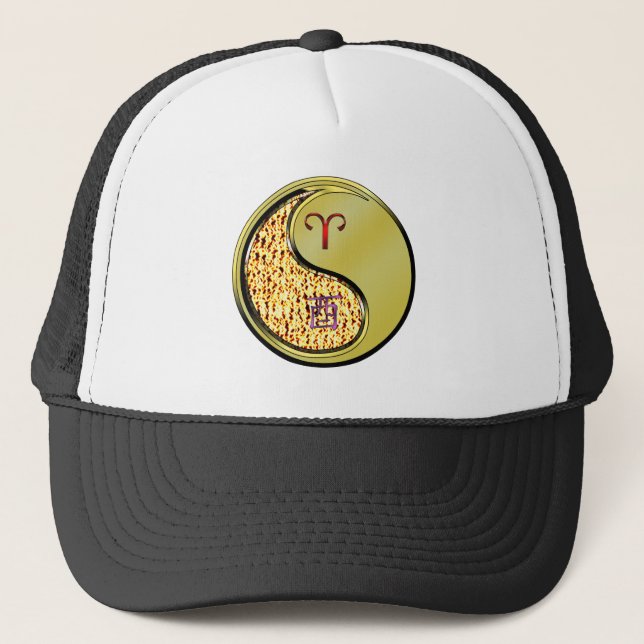 Aries & Metal Rooster Trucker Hat (Front)