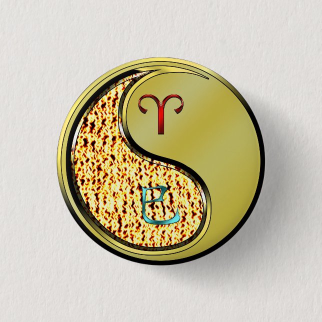 Aries & Metal Snake 3 Cm Round Badge (Front)