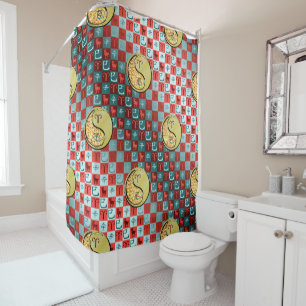 Aries & Metal Snake Shower Curtain