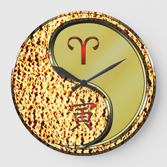Aries & Metal Tiger Large Clock (Front)