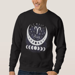 Aries Moon Phase Water Zodiac Sign Horoscope Perso Sweatshirt