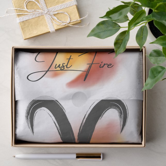 Aries 'No Fear, Just Fire' Zodiac Pride  Tissue Paper (Gift)
