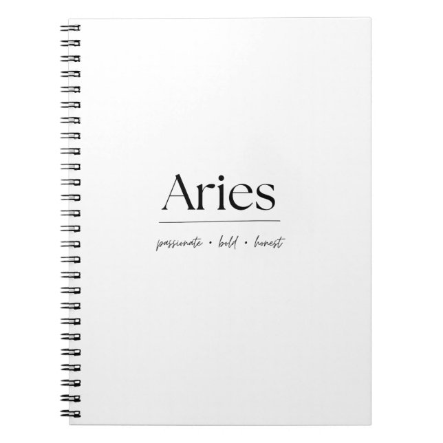 Aries Notebook - Zodiac Signs (Front)