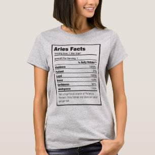 Aries Nutrition Fact Zodiac T-Shirt