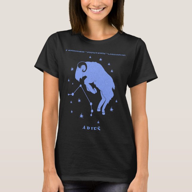 Aries of the Aries zodiac sign Zodiac features gra T-Shirt (Front)