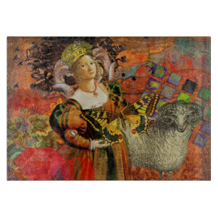 Aries Orange Woman Gothic Illustration Cutting Board