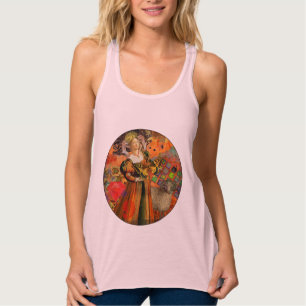 Aries Orange Woman Gothic Illustration Singlet