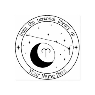 Aries Personalised Zodiac Book Stamp