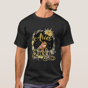 Aries Queen Afro Girl Zodiac Signs Birthday Gift T-Shirt