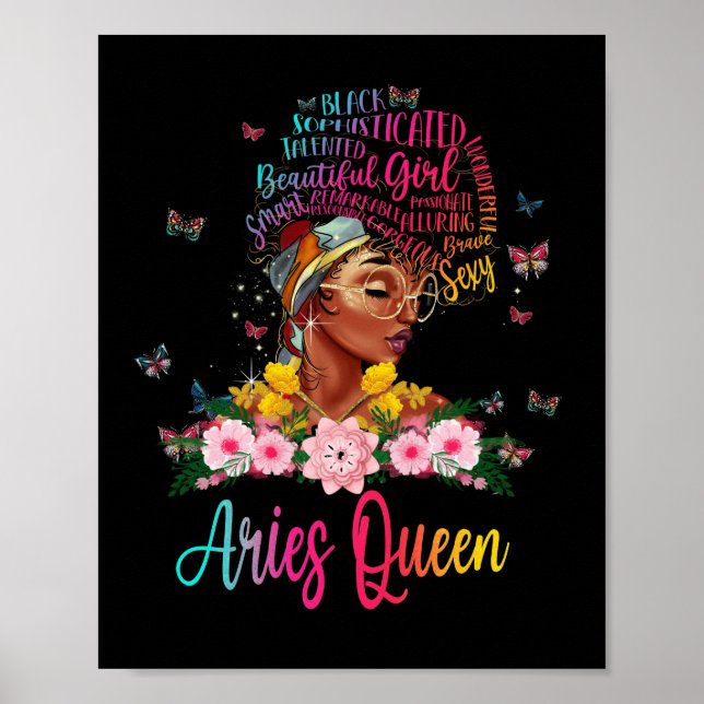 Aries Queen Black Women Persistent Beautiful Poster (Front)