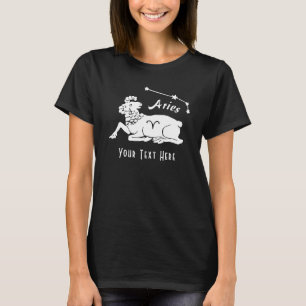 Aries Ram Constellation Birthday Gift Custom Text T-Shirt