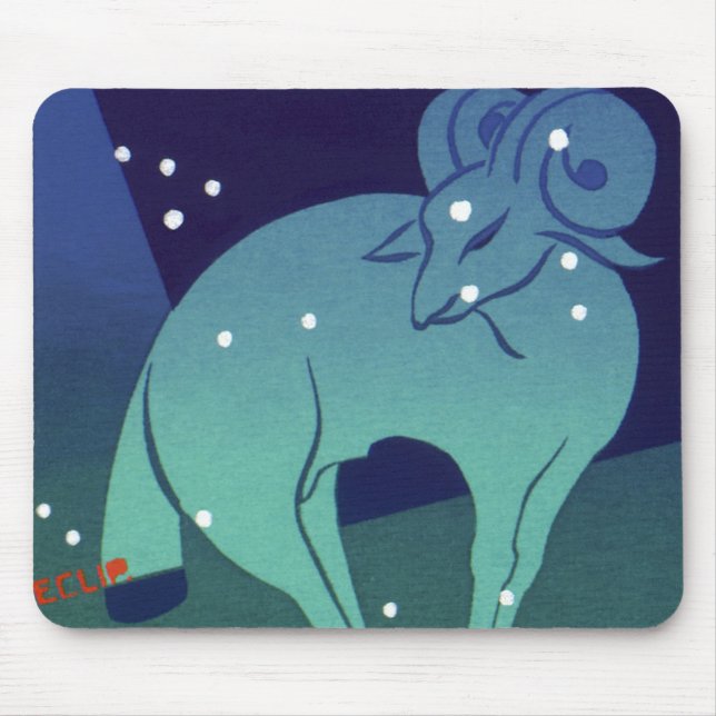Aries Ram Constellation, Vintage Zodiac Astrology Mouse Pad (Front)
