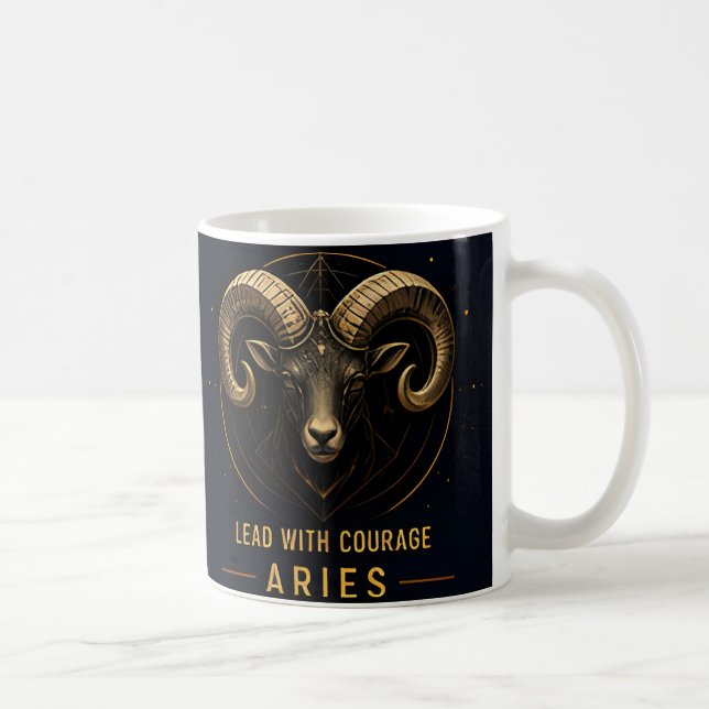 Aries Ram Symbol Strong Courage Astrology Gift Coffee Mug (Right)