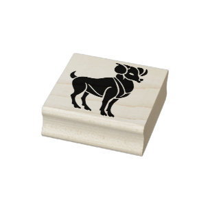 aries ram zodiac art stamp