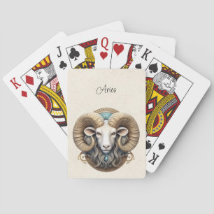 Aries Ram Zodiac Minimalist  Playing Cards