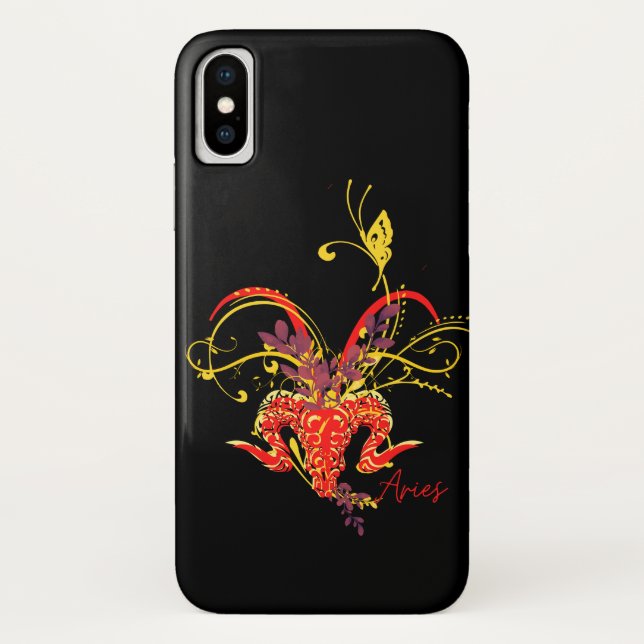Aries Ram Zodiac Sign with "V" Case-Mate iPhone Ca Case (Back)