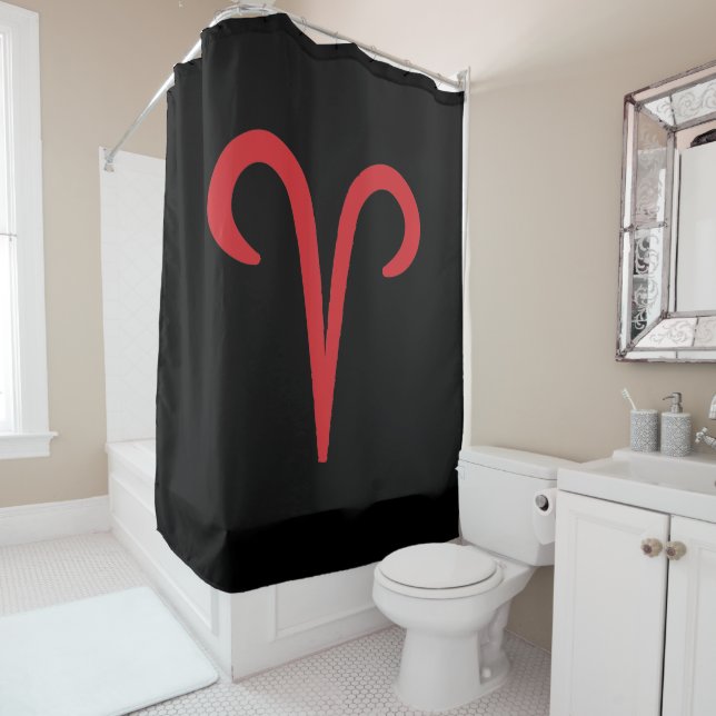 ARIES Red Astrology Zodiac March April Birthday  Shower Curtain (In Situ)