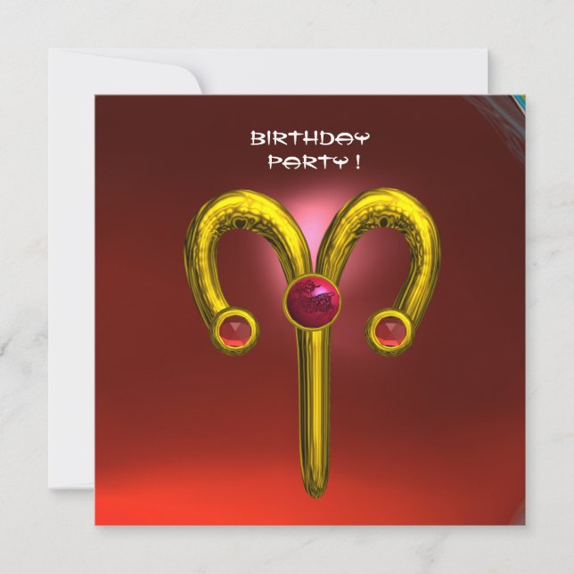 ARIES RUBY ,  bright yellow  red Announcement (Front)