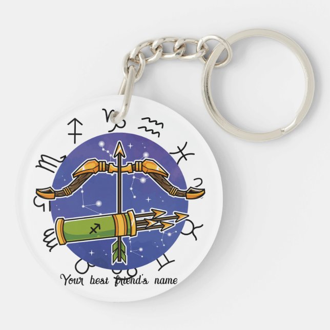 Aries & Sagittarius Custom Keychain (Back)