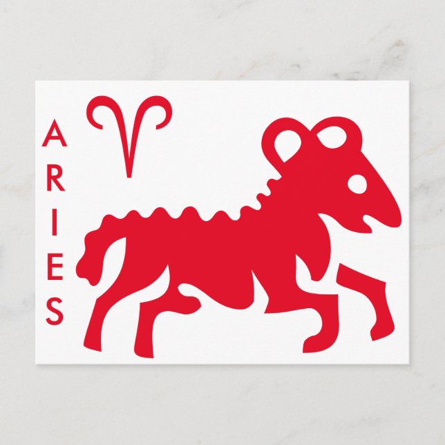 Aries Sign & Symbol Postcard (Front)