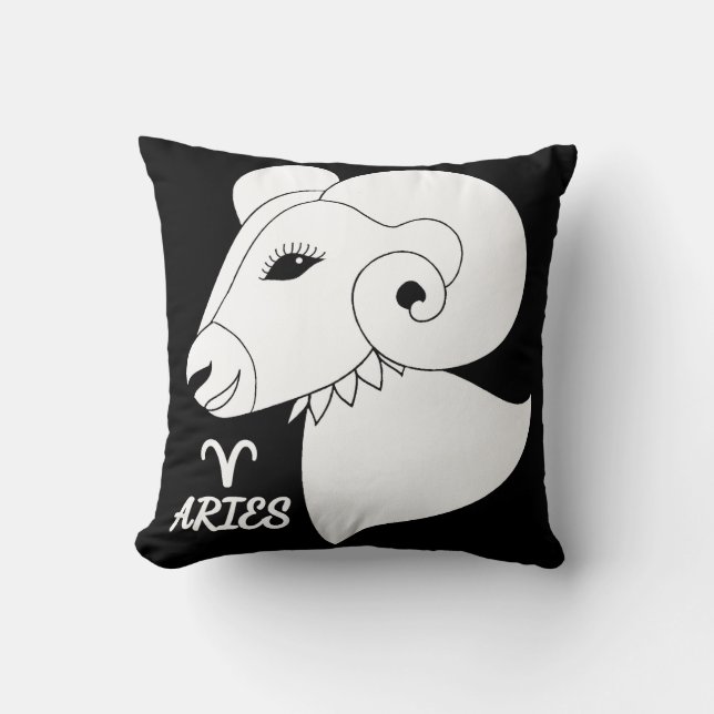 Aries Silhouette Reversible Throw Pillow (Front)
