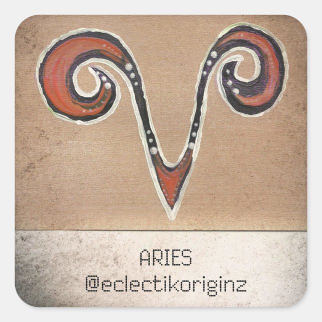 Aries Square Sticker (Front)