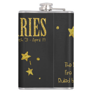 Aries Star Sign Hip Flask