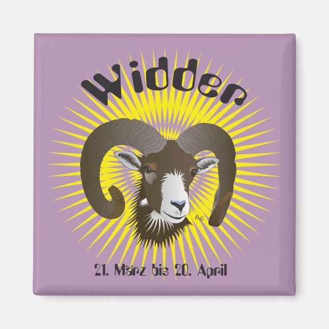 Aries Star sign Magnet (Front)