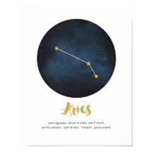 Aries star sign print