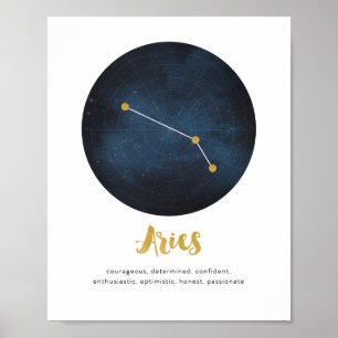 Aries star sign print