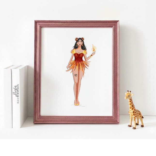 Aries Star Sign Wall Art, Minimalist Zodiac (Creator Uploaded)