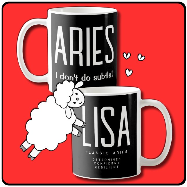 Aries Star Sign Zodiac Gift  Coffee Mug (Heads up Astrology, Horoscope, Zodiac Lovers. Here's a fun gift for the Aries star sign! )