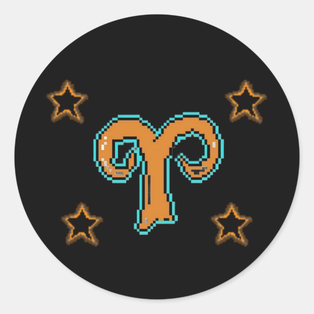 ARIES Stars Classic Round Sticker (Front)