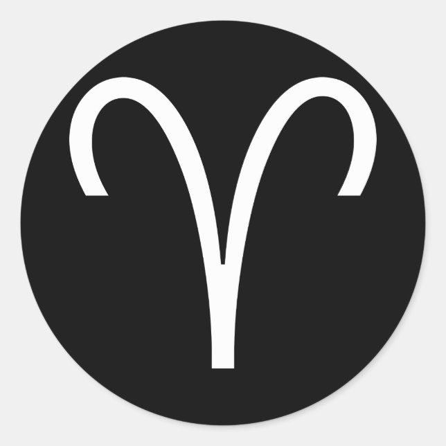Aries Symbol Ram Zodiac Sign Classic Round Sticker (Front)