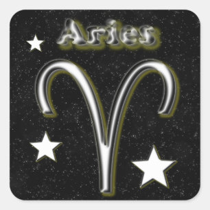 Aries symbol square sticker