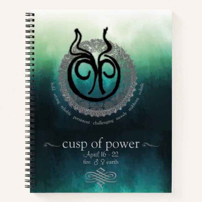 Aries-Taurus Cusp Spiral Notebook (Front)