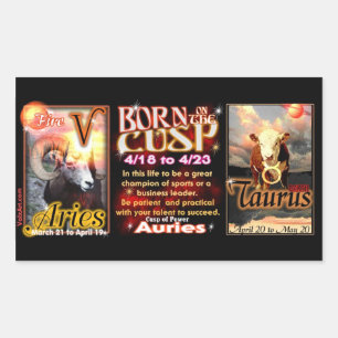 Aries Taurus zodiac Cusp by valxart Rectangular Sticker