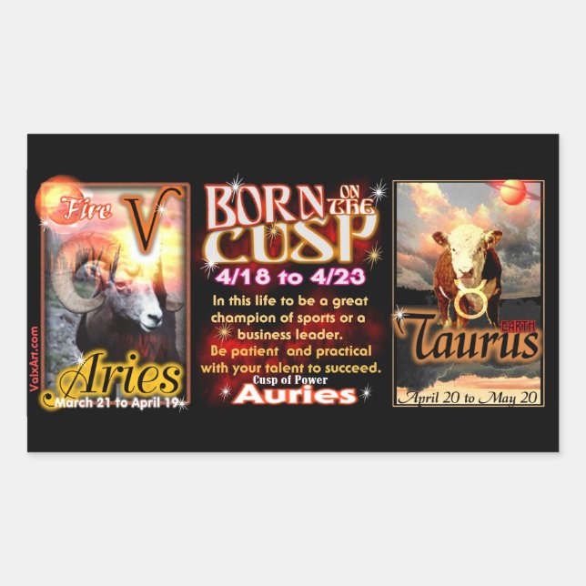 Aries Taurus zodiac Cusp by valxart Rectangular Sticker (Front)