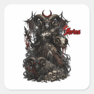 Aries — The Horned Harbinger Square Sticker