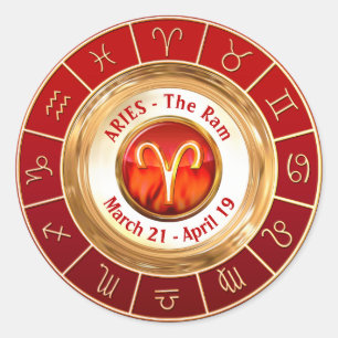 ARIES - The Ram Astrological Sign Classic Round Sticker