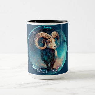 Aries the Ram Customisable "March 21 - April 19" Mug