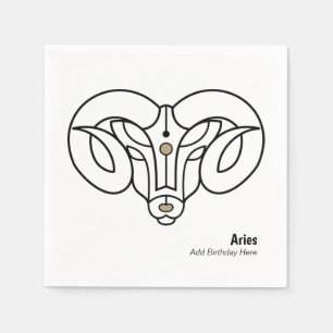 Aries the ram personalised trinket napkin