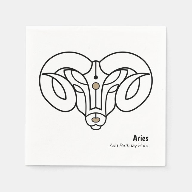 Aries the ram personalized trinket napkin (Front)