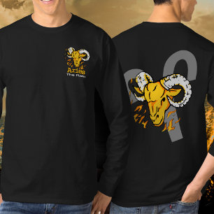 Aries the ram zodiac astrology graphic fire T-Shirt