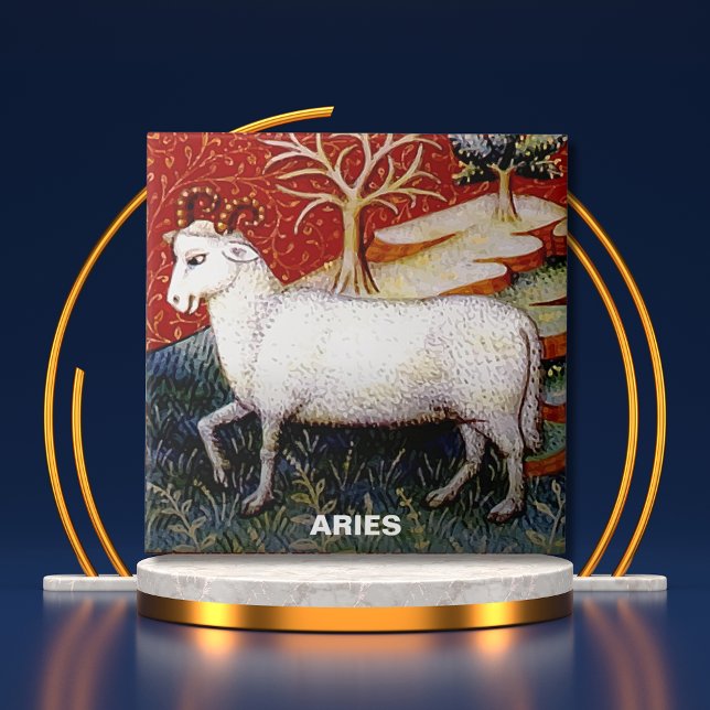 Aries the Ram Zodiac Sign Birthday Party Tile (Aries the Ram Zodiac Sign Birthday Party Ceramic Tile Cover)
