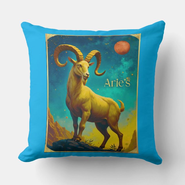 Aries the Ram Zodiac Sign Cushion (Front)