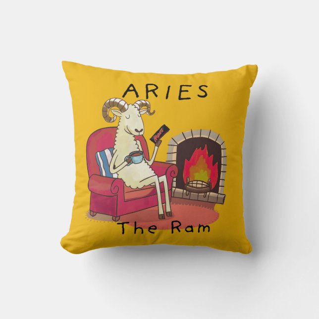 Aries the Ram zodiac star constellation Cushion (Front)