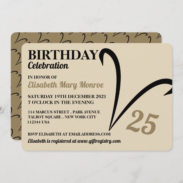 Aries, The Ram, Zodiac Star Sign, Birthday Invitation (Front/Back)